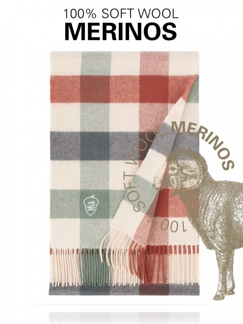 CARRÉ-KILT, длиный ШАРФ из мягчайшей шерсти MERINOS из пряжи средней тяжести, коллекционная линия CONFRONTATION (Собственный Взгляд) FTQ.W220_GZ-803/ERTE